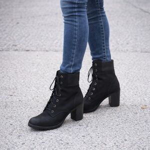 Timberland Black Women's Lace-Up Combat Boots
